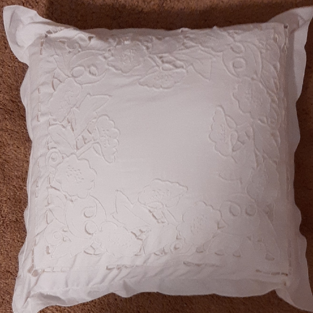 Elegant White Decorative Pillow